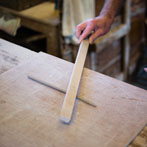 Paul Young making a dovecote in his workshop 2016